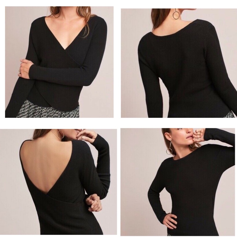 Anthropologie Moth reversible black knit S NWT